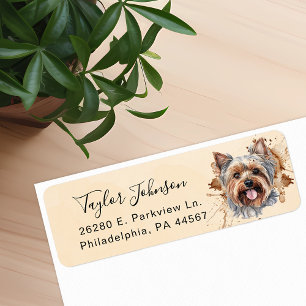 Yorkshire Terrier Retouradreslabel Etiket