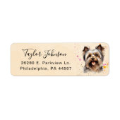 Yorkshire Terrier Retouradreslabel Etiket (Voorkant)