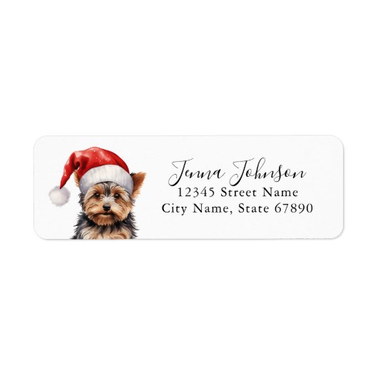 Yorkshire Terrier Retouradreslabels Etiket (Voorkant)
