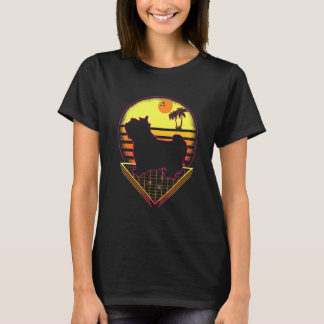 Yorkshire Terrier Retro Sunset  Dog T-shirt