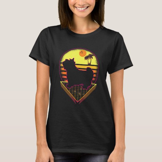 Yorkshire Terrier Retro Sunset Dog T-shirt (Voorkant)