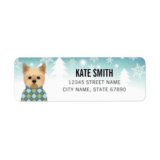 Yorkshire Terrier Return-adreslabels Etiket (Voorkant)