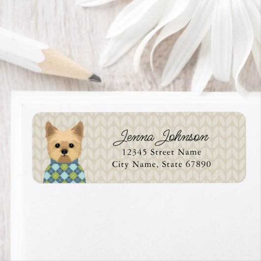Yorkshire Terrier Return-adreslabels Etiket (Insitu)