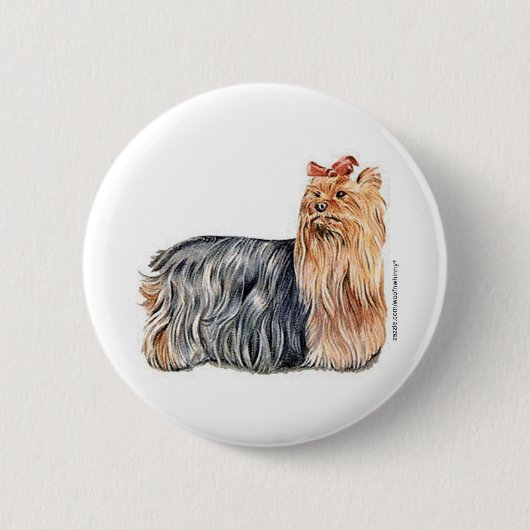 Yorkshire Terrier Ronde Button 5,7 Cm (Voorkant)