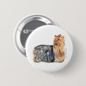 Yorkshire Terrier Ronde Button 5,7 Cm (Voorkant /achterkant)