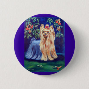 Yorkshire Terrier Ronde Button 5,7 Cm