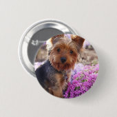 Yorkshire Terrier Ronde Button 5,7 Cm (Voorkant /achterkant)