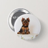 Yorkshire Terrier Ronde Button 5,7 Cm (Voorkant /achterkant)