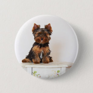 Yorkshire Terrier Ronde Button 5,7 Cm