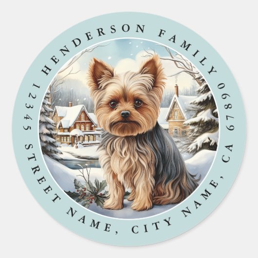 Yorkshire Terrier ronde Stickers (Voorkant)
