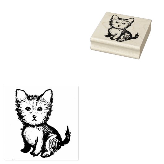 Yorkshire Terrier Rubberstempel (Gestempeld)