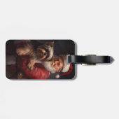 Yorkshire Terrier Santa Claus Feestelijke Kerstmis Bagagelabel (Achterkant horizontaal)