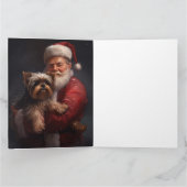Yorkshire Terrier Santa Claus Feestelijke Kerstmis Kaart (Binnen)