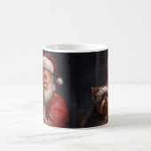 Yorkshire Terrier Santa Claus Feestelijke Kerstmis Koffiemok (Center)