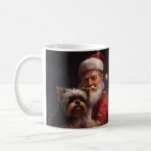 Yorkshire Terrier Santa Claus Feestelijke Kerstmis Koffiemok