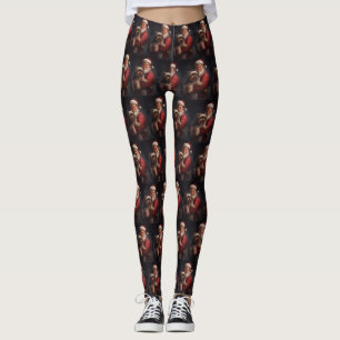 Yorkshire Terrier Santa Claus Feestelijke Kerstmis Leggings