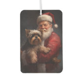 Yorkshire Terrier Santa Claus Feestelijke Kerstmis Luchtverfrisser (Voorkant)