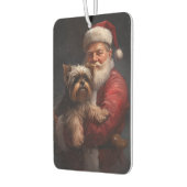 Yorkshire Terrier Santa Claus Feestelijke Kerstmis Luchtverfrisser (Links)