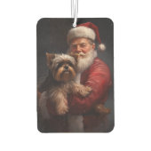 Yorkshire Terrier Santa Claus Feestelijke Kerstmis Luchtverfrisser (Achterkant)