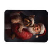Yorkshire Terrier Santa Claus Feestelijke Kerstmis Magneet (Horizontaal)