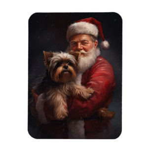 Yorkshire Terrier Santa Claus Feestelijke Kerstmis Magneet