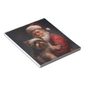 Yorkshire Terrier Santa Claus Feestelijke Kerstmis Notitieblok (Schuin)