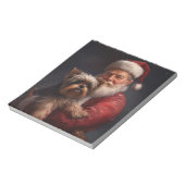 Yorkshire Terrier Santa Claus Feestelijke Kerstmis Notitieblok (Linkerzijde)