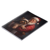 Yorkshire Terrier Santa Claus Feestelijke Kerstmis Notitieboek (Linkerzijde)