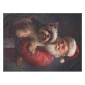 Yorkshire Terrier Santa Claus Feestelijke Kerstmis Tafelkleed (Voorkant (Horizontaal))