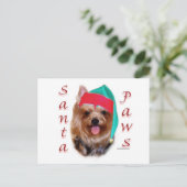 Yorkshire Terrier Santa Paws Feestdagenkaart (Staand voorkant)