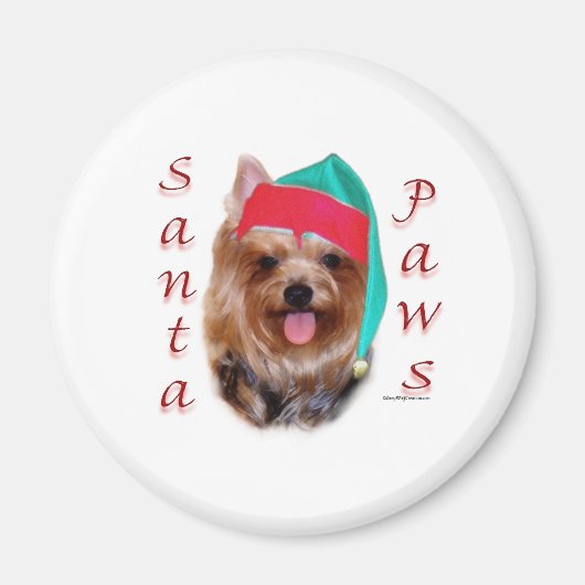 Yorkshire Terrier Santa Paws Magneet (Voorkant)