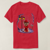 Yorkshire Terrier Santa Snow Light Winte T-shirt (Design voorkant)