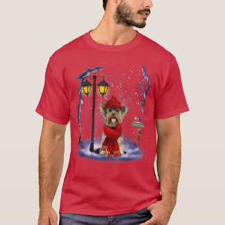 Yorkshire Terrier Santa Snow Light Winte T-shirt