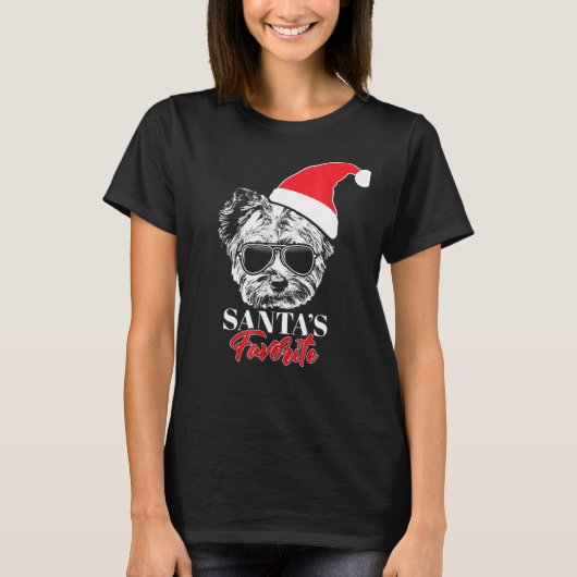 Yorkshire Terrier Santas Favoriete Kerstmis T-shirt (Voorkant)