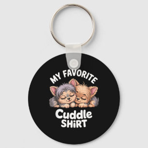 Yorkshire Terrier Schattig Slapende Yorkies Favori Sleutelhanger