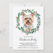Yorkshire Terrier Schattige Hond Elegant Kerstfees Kaart (Voorkant)
