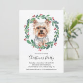 Yorkshire Terrier Schattige Hond Elegant Kerstfees Kaart (Staand voorkant)