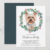 Yorkshire Terrier Schattige Hond Elegant Kerstfees Kaart (Voorkant / Achterkant)