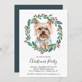 Yorkshire Terrier Schattige Hond Elegant Kerstfees Kaart