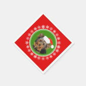 Yorkshire Terrier Schattige Santa Hat Kerst Servetten (Hoek)