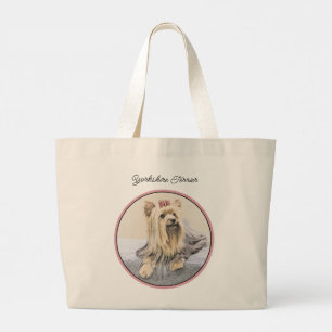 Yorkshire Terrier Schilderen Schattigee Originele  Grote Tote Bag