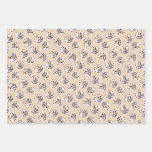 Yorkshire Terrier Schilderen Schattigee Originele  Inpakpapier Vel (Voorkant 2)