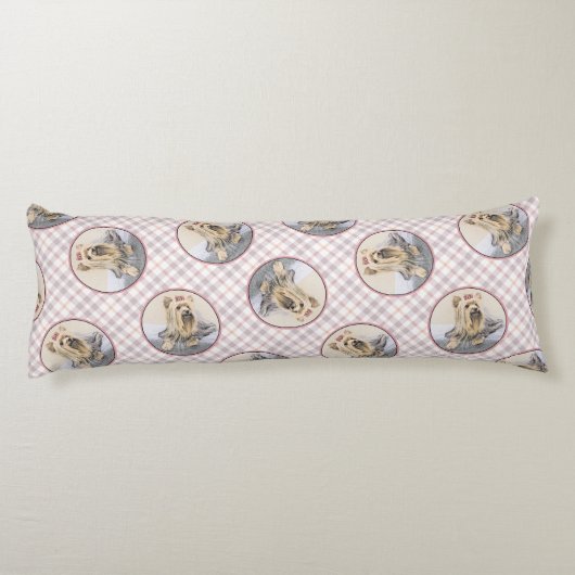 Yorkshire Terrier Schilderen Schattigee Originele  Lichaamskussen (Achterkant)