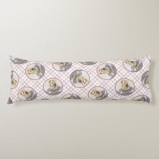 Yorkshire Terrier Schilderen Schattigee Originele  Lichaamskussen (Voorkant)