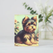 Yorkshire Terrier schilderij Briefkaart (Staand voorkant)