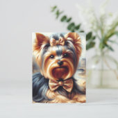 Yorkshire Terrier schilderij Briefkaart (Staand voorkant)