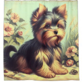 Yorkshire Terrier schilderij Douchegordijn (Voorkant)