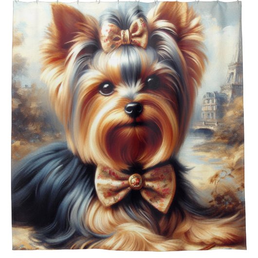  Yorkshire Terrier schilderij Douchegordijn (Voorkant)