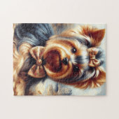  Yorkshire Terrier schilderij Legpuzzel (Horizontaal)