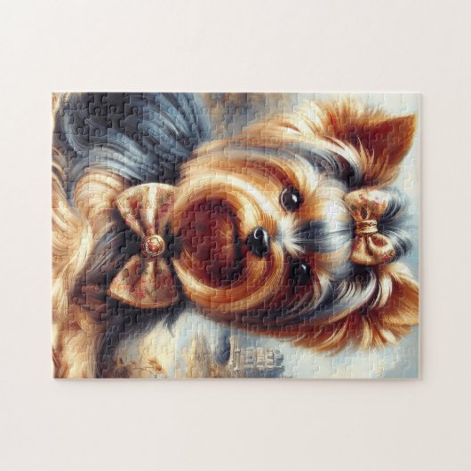  Yorkshire Terrier schilderij Legpuzzel (Horizontaal)